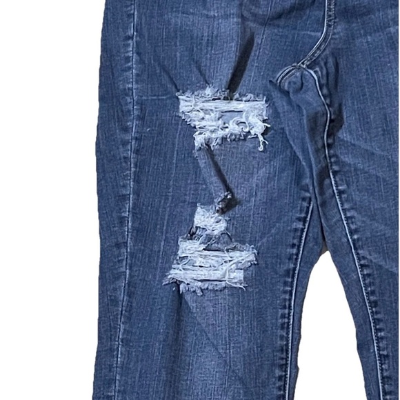 American Eagle Outfitters Ripped Blue Skinny Jeans - Picture 3 of 5